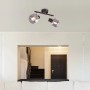 Globo Strahler Pallo, bronzefarbig, mit zwei rauchglasfarbenen Spots an der Decke.