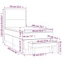 Graues Boxspringbett 90x200 cm mit Kunstleder, inklusive Matratze und Bank.