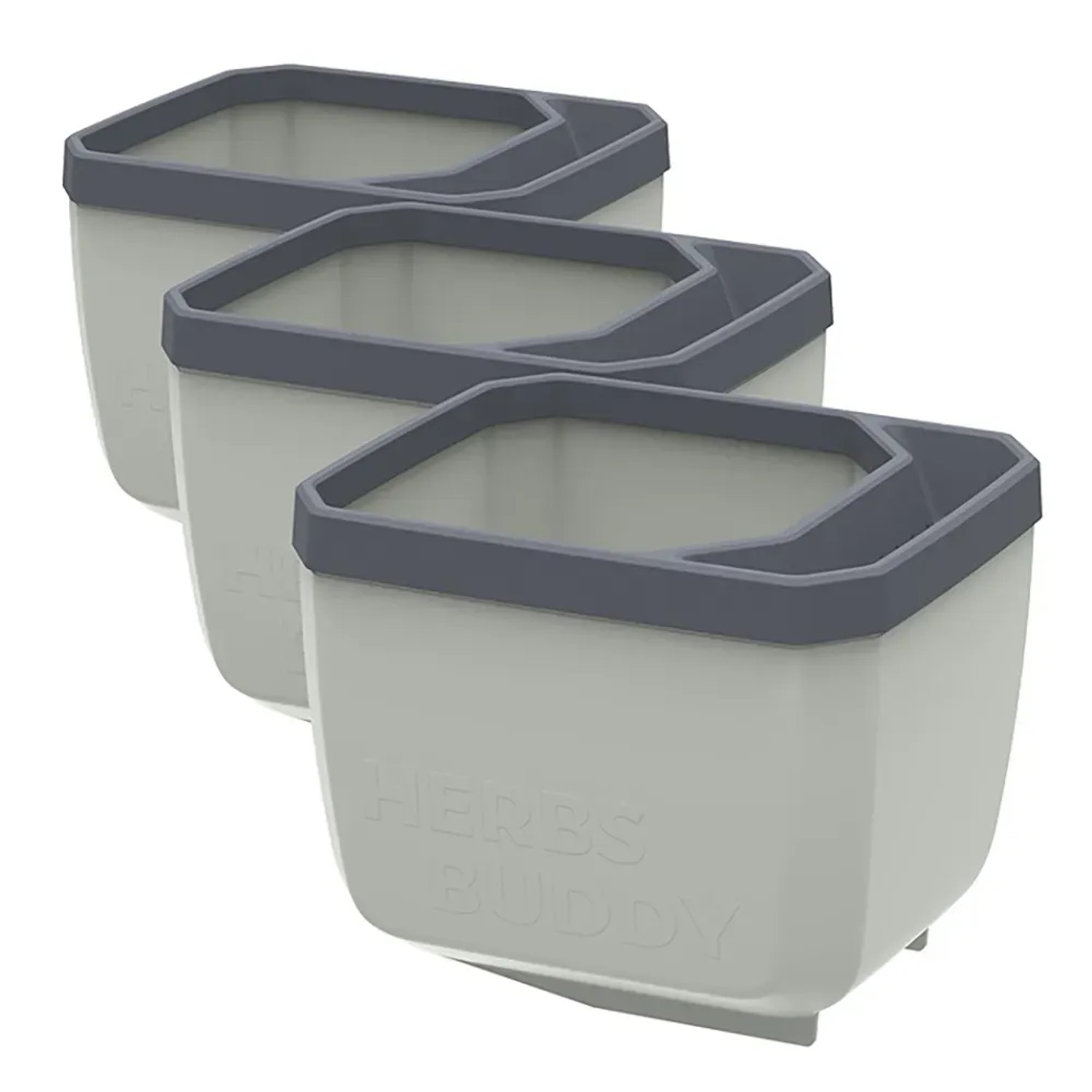 Gusta Garden Anzuchtgefäß Herbs Buddy 16,3 cm Hellgrau 3er