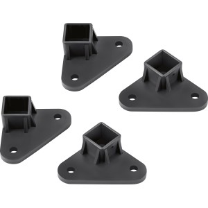 Fußkappen für Pavillon Pontino, 63x63mm, 4er-Set, aus schwarzem Kunststoff.