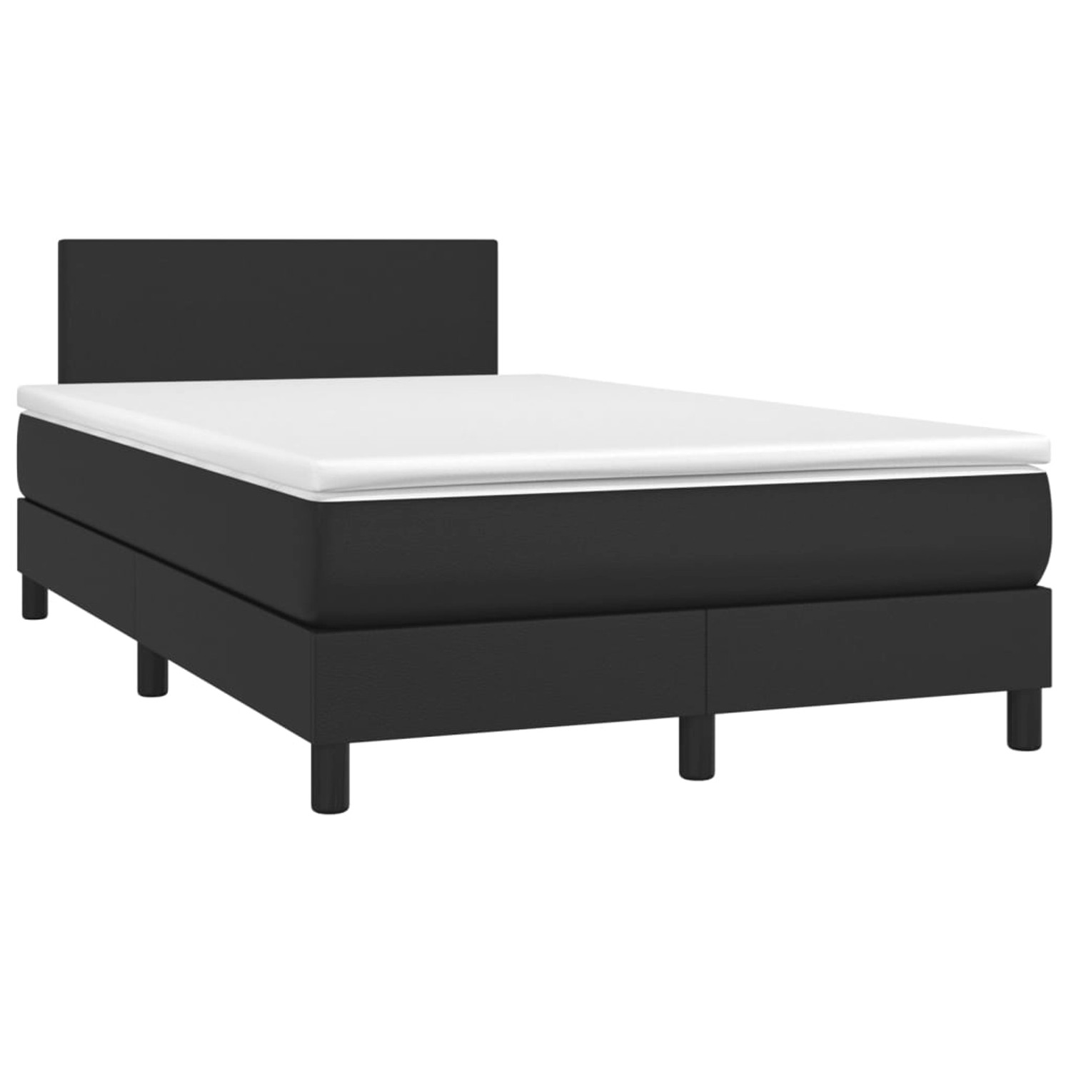 vidaXL Boxspringbett mit Matratze & LED Schwarz 120x200 cm Kunstleder 31340 günstig online kaufen