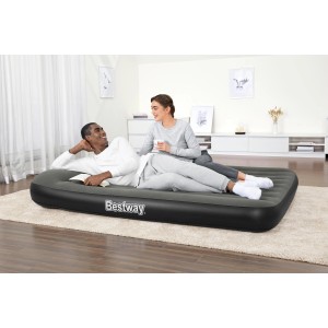 Bestway Luftbett TriTech Double XL mit Pumpe, geeignet für Camping und Zuhause, mit zwei Personen.