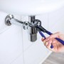LUX Wasserpumpenzange MX Comfort 300 mm im Einsatz an einem Siphon.