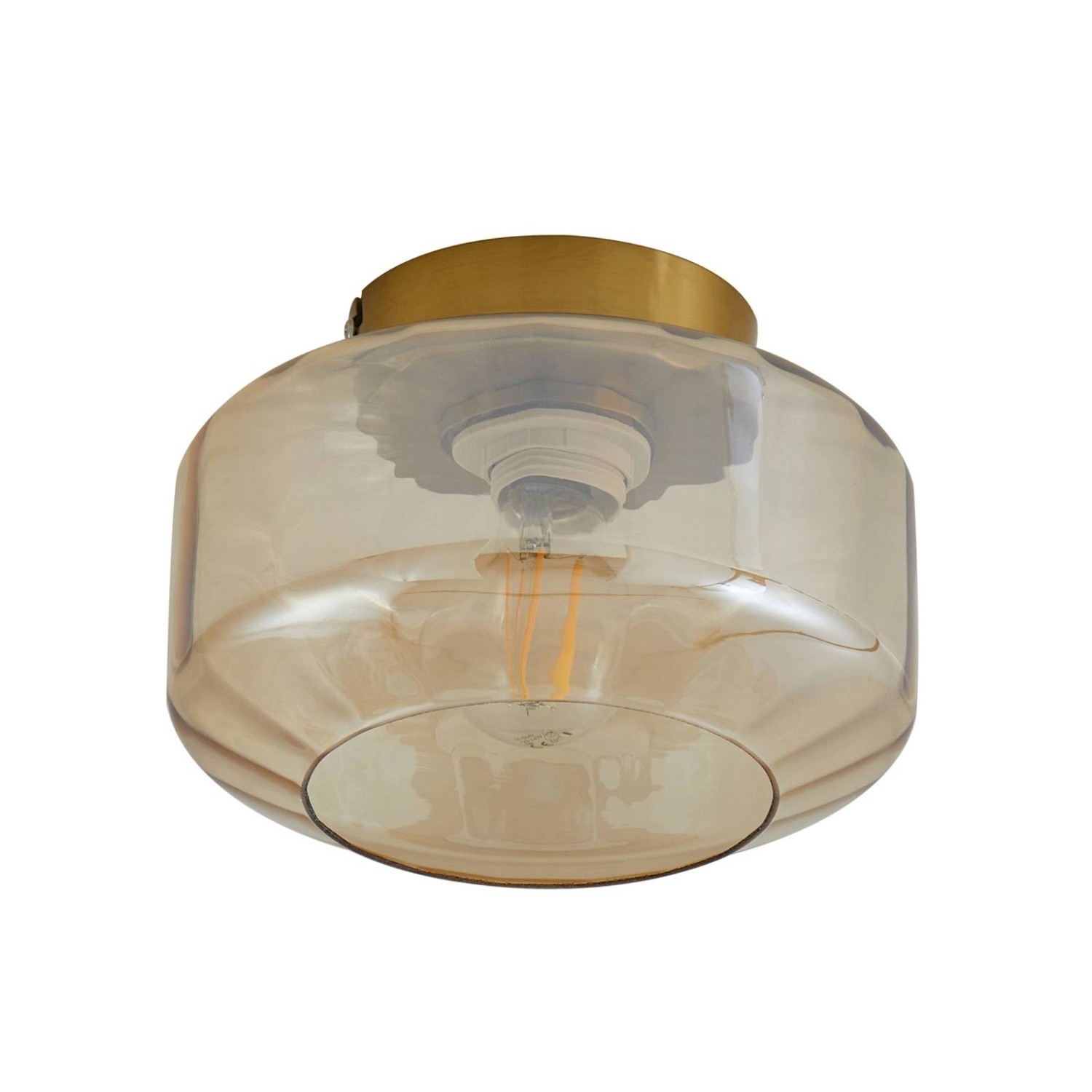 Lindby Deckenlampe Hildur 10030777 in Creme aus Glas 1-flammig E27 Wohnzimmerleuchte
