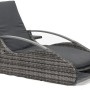 Schilfgraue Garden Pleasure Lounger Alassio mit grauen Polstern, ideal für den Garten.