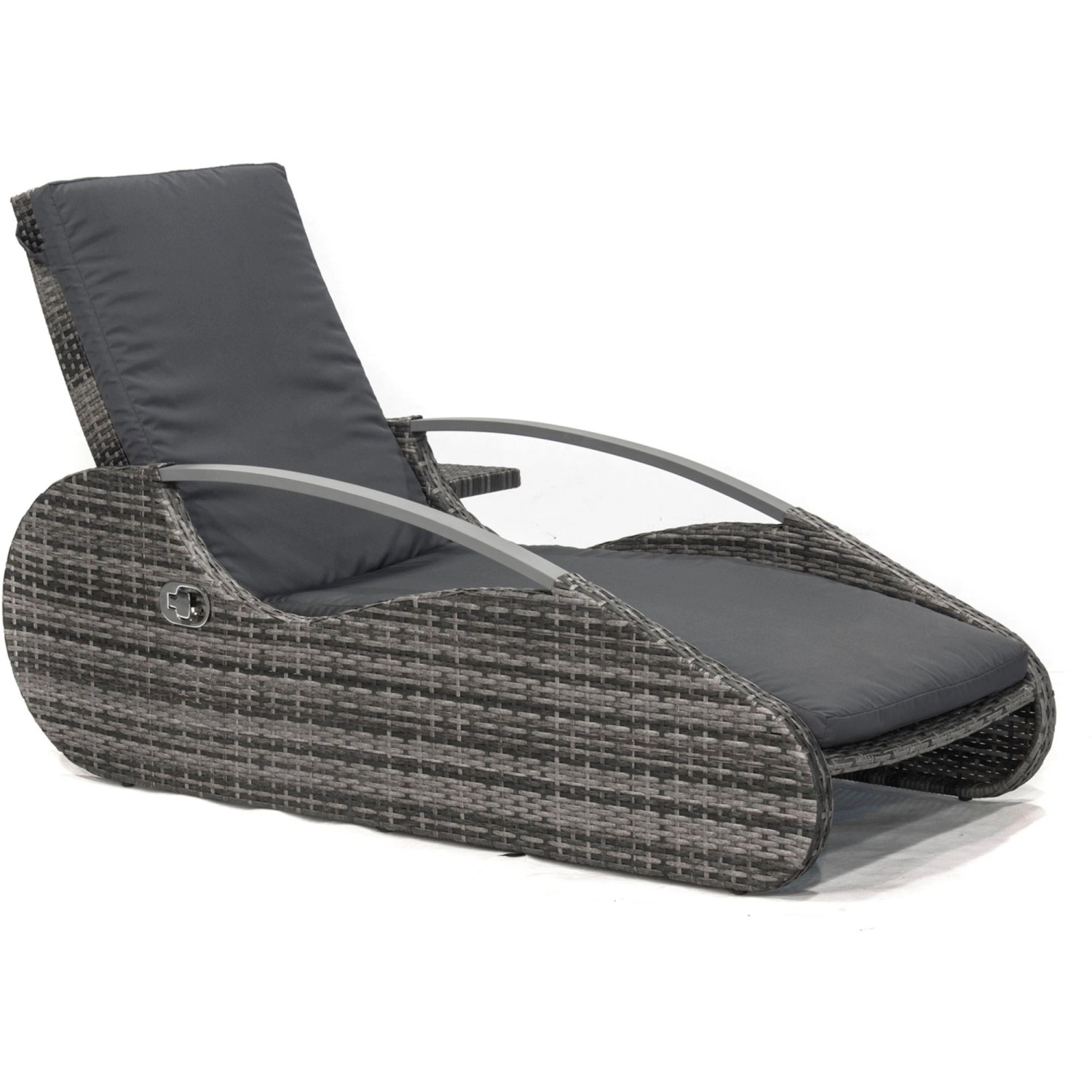 Garden Pleasure Lounger Alassio 62,5 cm x 66,5 cm x 194,5 cm Schilfgrau