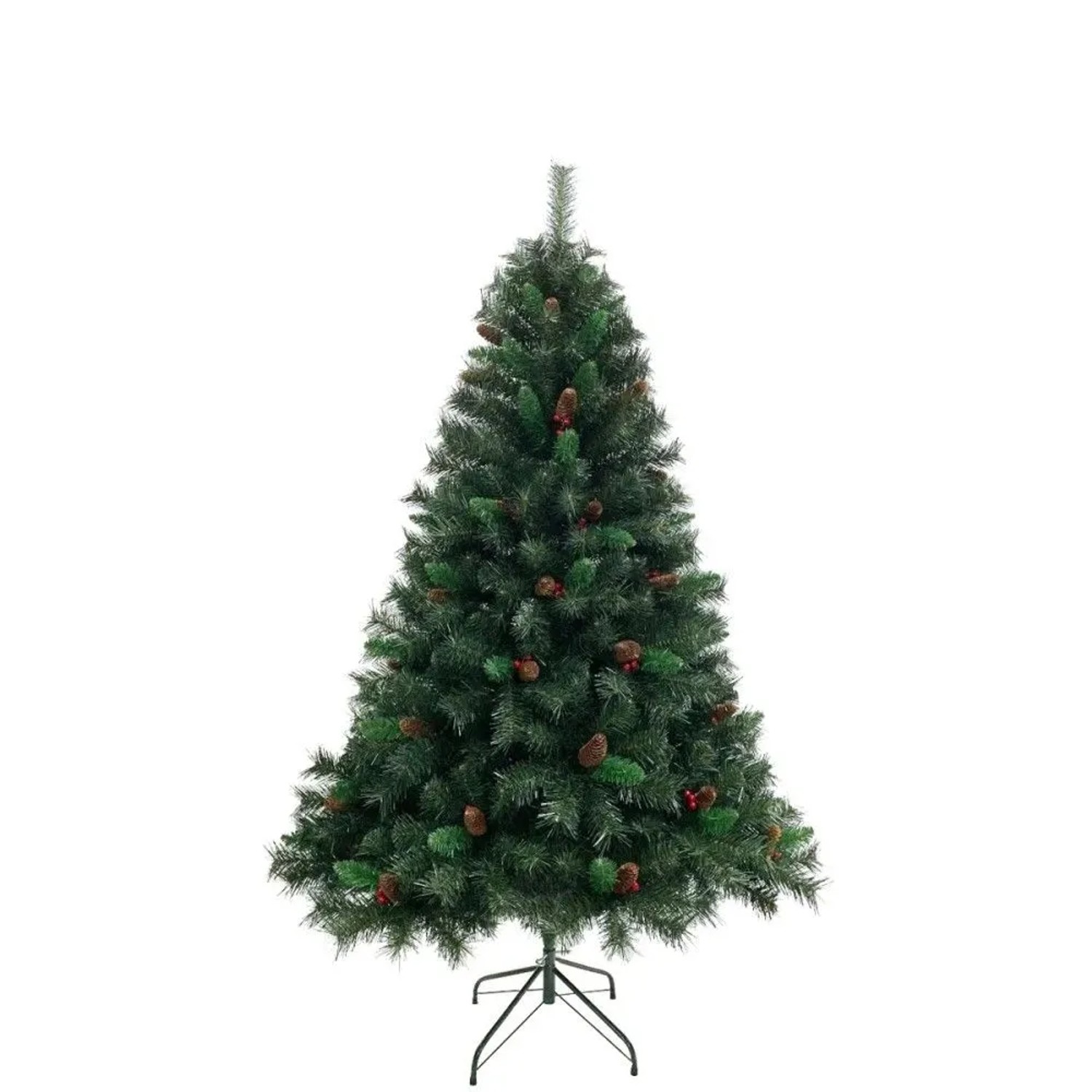 Svita Weihnachtsbaum Künstlich Mit Tannenzapfen Und Beeren 661 Zweig-Spitzen Inkl. Ständer Luvi-Nadeln 180cm