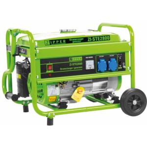 Mobiles Zipper Notstromaggregat ZI-STE2800, Benzin Stromerzeuger mit 2,8 kW Leistung, grün.