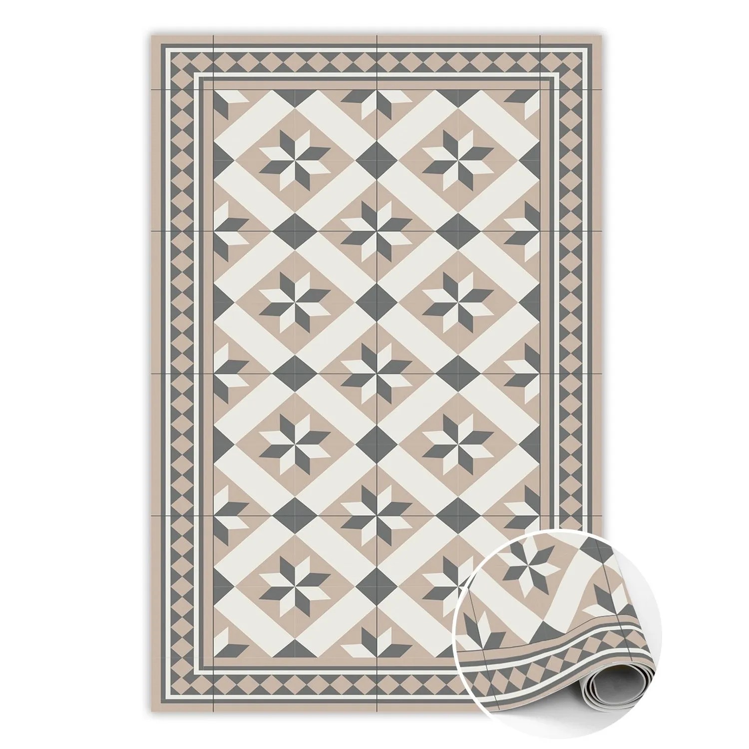 Tulup Teppich Achtzackige Sterne PVC Floor Mat 120x180 cm Grün Vinylmat Vlo günstig online kaufen