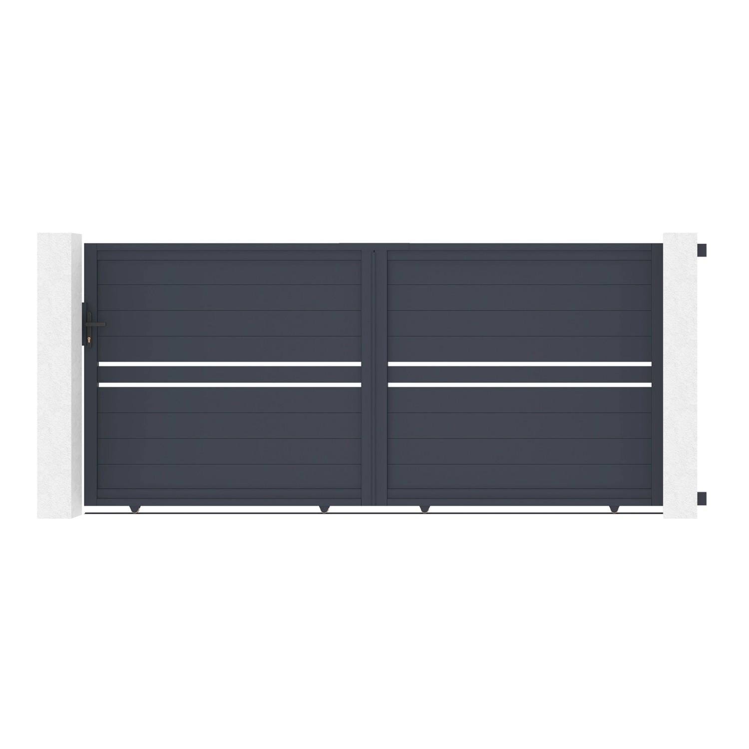 Casanoov Schiebetor Cimone 350x160cm Aluminium & Tor 100x160cm Grau günstig online kaufen