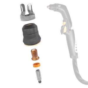 STAHLWERK Verschleißteile Set für S65 Plasmabrenner, 17-teilig mit Düsen, Elektroden und Schutzkappen.