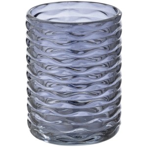 Dunkelblauer Zahnputzbecher Vetro aus Glas von Wenko mit Retro-Optik.