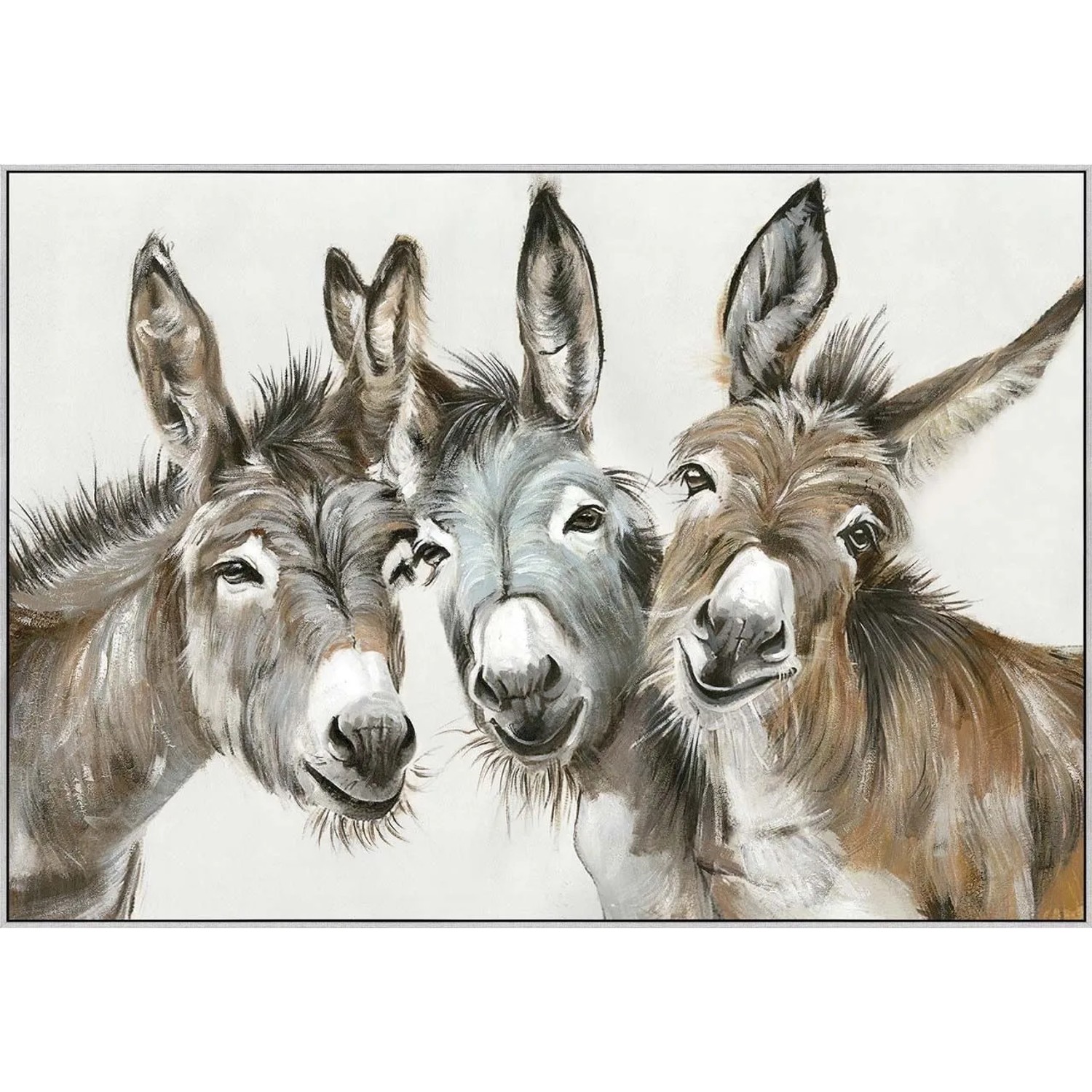 Art Universe Leinwandbild Three Donkeys 70 x 100 cm