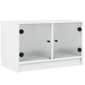 vidaXL TV-Schrank mit Glastüren Weiß 68x37x42 cm 836357