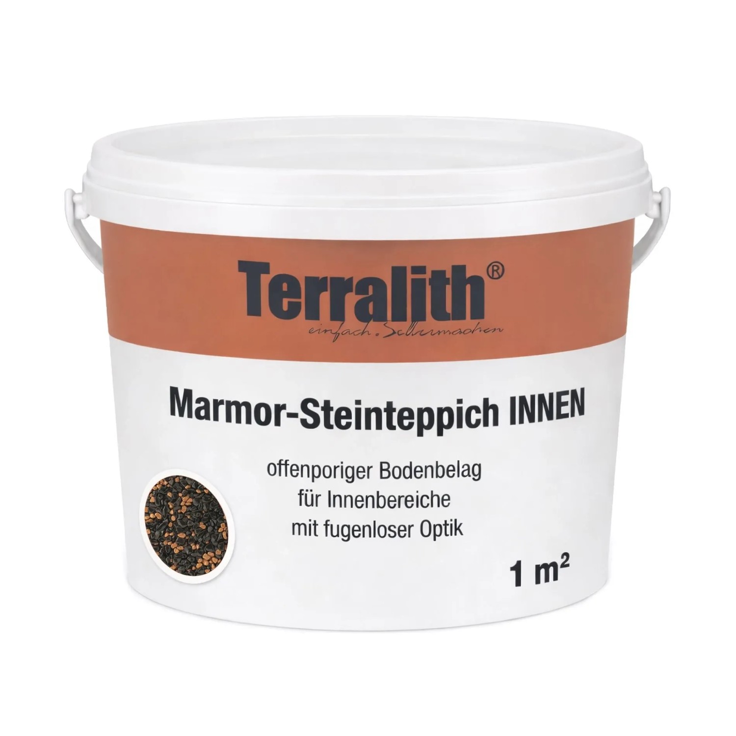Terralith Metallic Steinteppich Metallic Mix 401 für 1m² Innen Mittel 4-6 mm