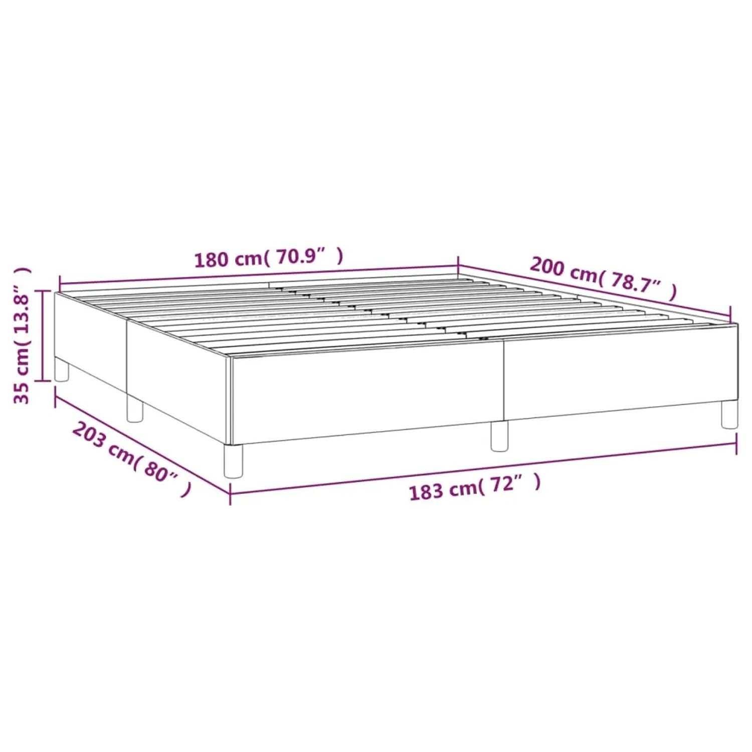 vidaXL Boxspringbett dunkelbraun (180x200 cm) mit Matratze und Lattenrost.