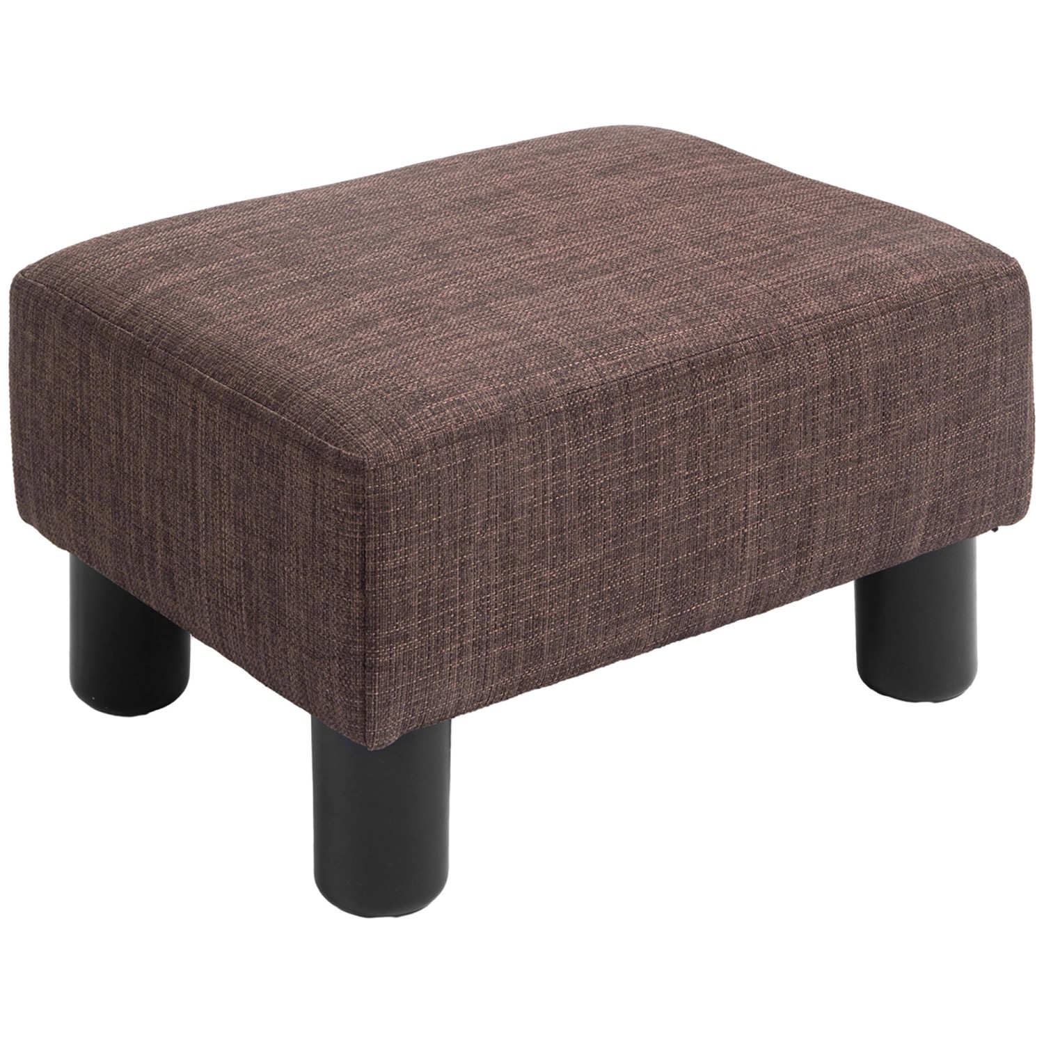 Thumbnail - HOMCOM Fußhocker Fußauflage Stoff Schaumstoff Kunststoff Braun 40 x 30 x 24 cm