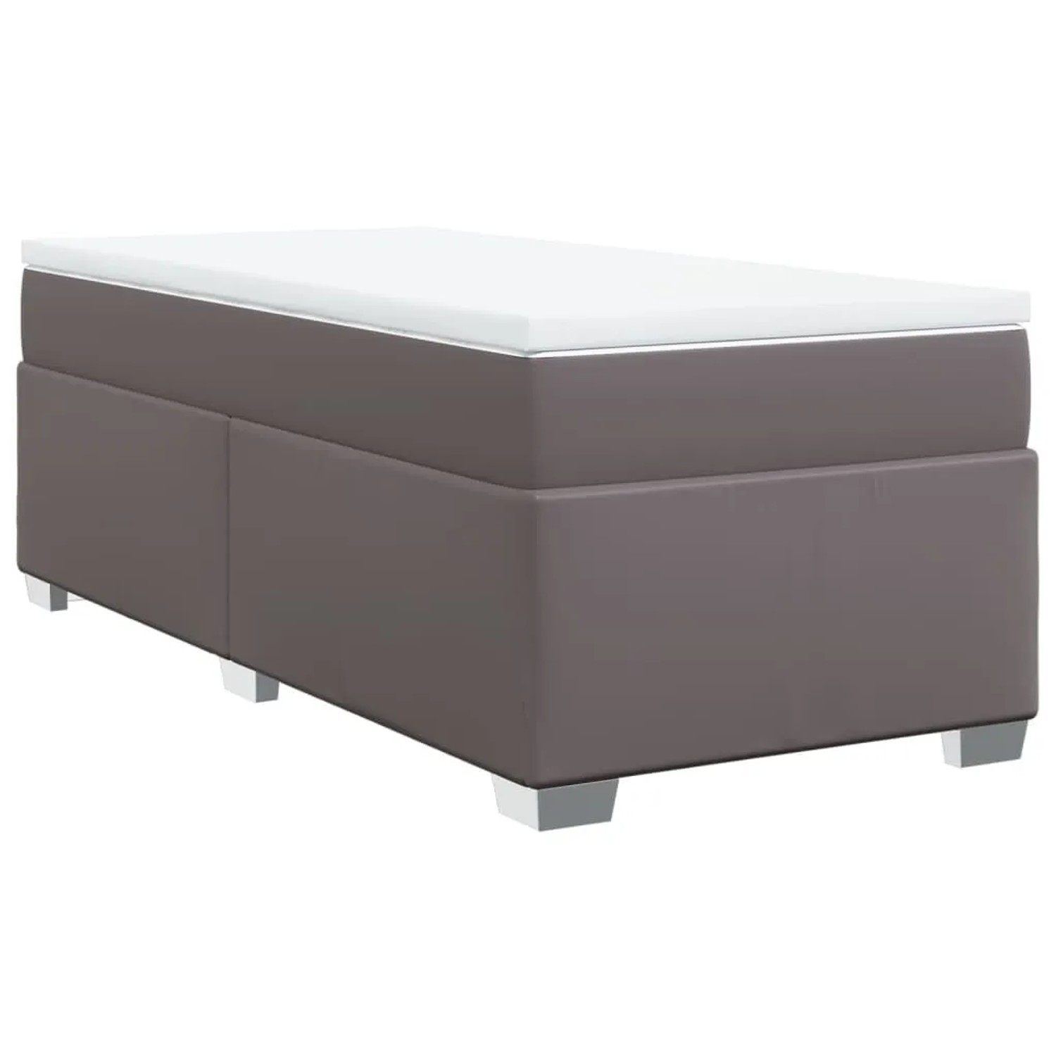 vidaXL Boxspringbett mit Matratze Grau 100x200 cm Kunstleder 3285199 günstig online kaufen
