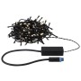 Paulmann LED-Lichterkette Yuna, schwarz, 10 m, mit warmweißen LEDs und Stecker für außen. Spritzwassergeschützt.