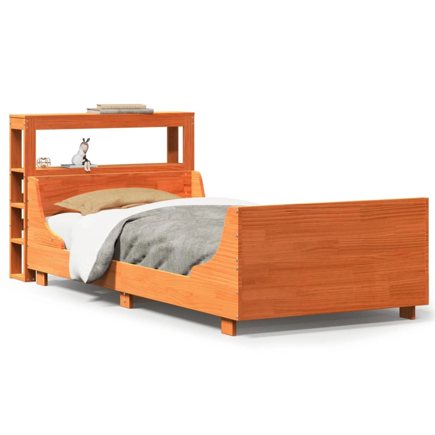 vidaXL Massivholzbett ohne Matratze Wachsbraun 90x200 Kiefernholz 3306470 günstig online kaufen