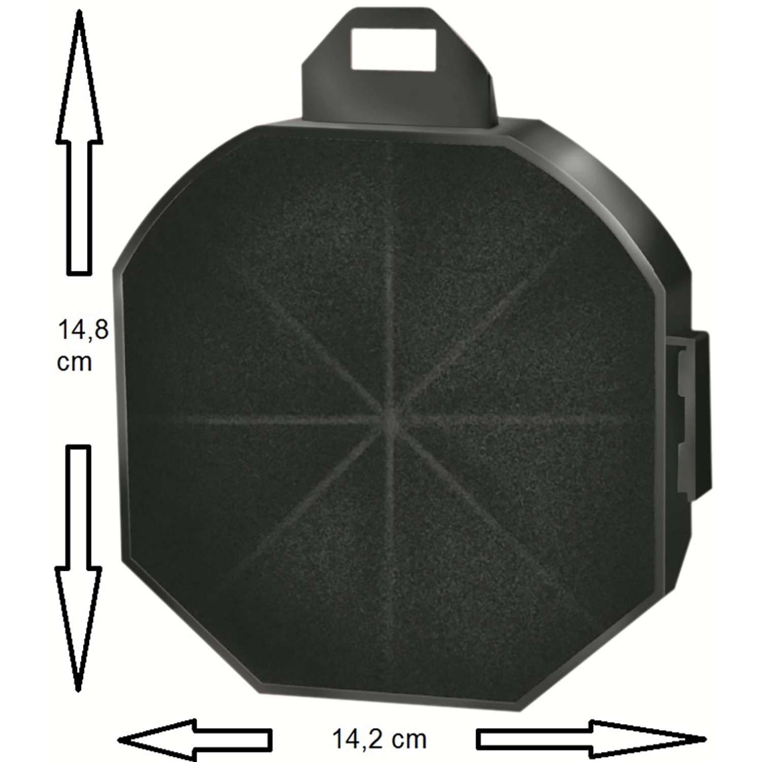 Aktivkohlefilter CO2 für Dunstabzugshauben, ca. 14x14cm, zur Geruchsbindung beim Kochen.