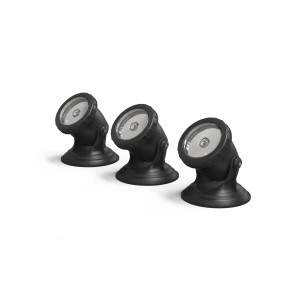 Pontec PondoStar LED Warm 3er-Set, Teichbeleuchtung für Unter- und Überwasser, schwenkbar.