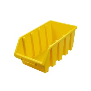 Gelbe PROREGAL Sichtlagerbox aus Polypropylen, 15,5x20,4x34 cm, für Aufbewahrungssysteme.