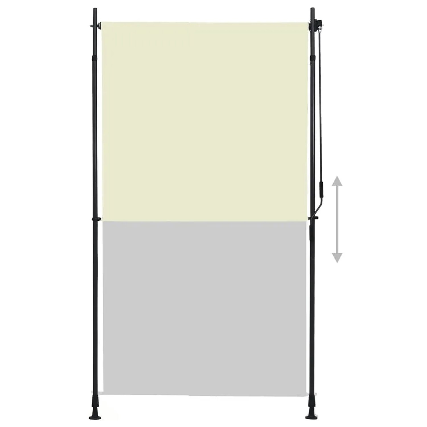 vidaXL Außenrollo, 120x270 cm, Creme, mit Handkurbel und verstellbaren Pfosten für Balkon & Terrasse.