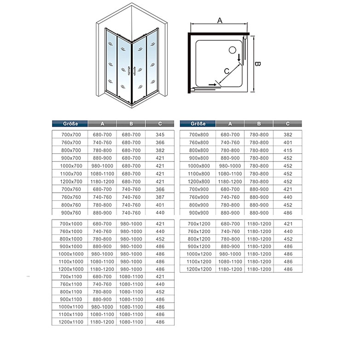 Duschparadies Duschkabine 90x90cm Eckeinstieg Duschkabinen 5mm ESG Sicherheitsglas Dusche Duschtür Höhe 185cm Schiebetür_9