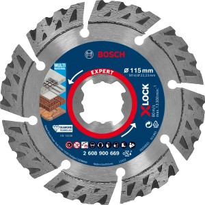 Bosch Expert Diamanttrennscheibe X-Lock Multi Material, Ø 115 mm, für Winkelschleifer.