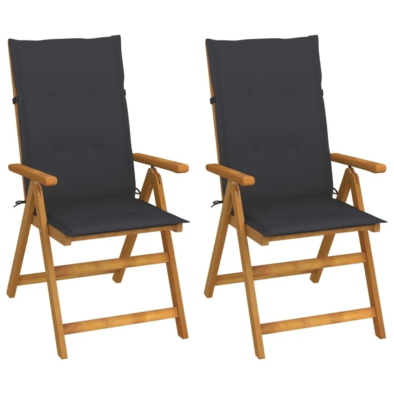 vidaXL Garten-Liegestühle 2 Stk mit Kissen Akazie Massivholz 3064059