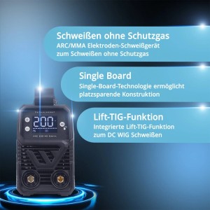 STAHLWERK ARC 200 MD Digital Inverter E Hand Schweißgerät 200 A MMA Lift TIG
