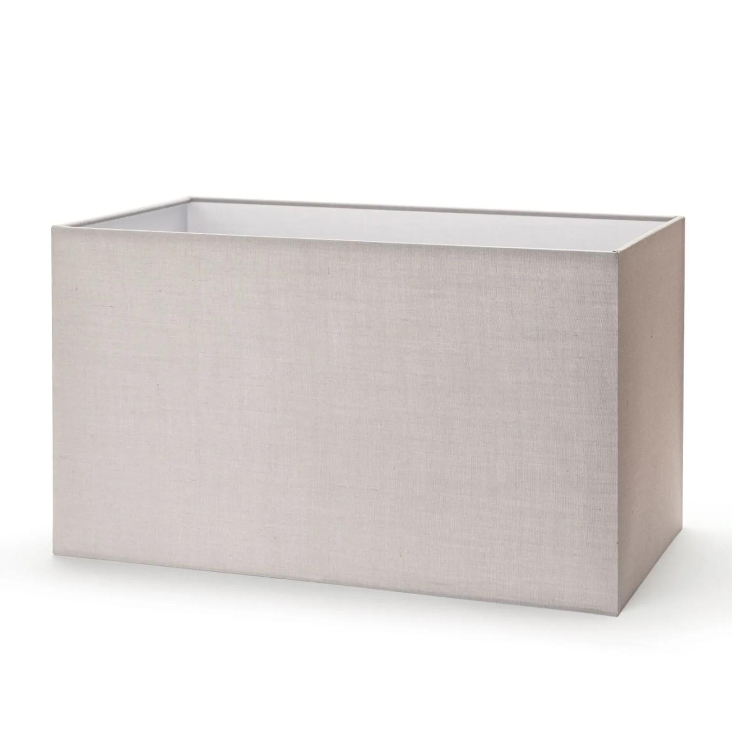 Rechteckiger, grauer Orion Lightstyle Lampenschirm aus Stoff, 40x22x23 cm, für Lampen & Leuchten.