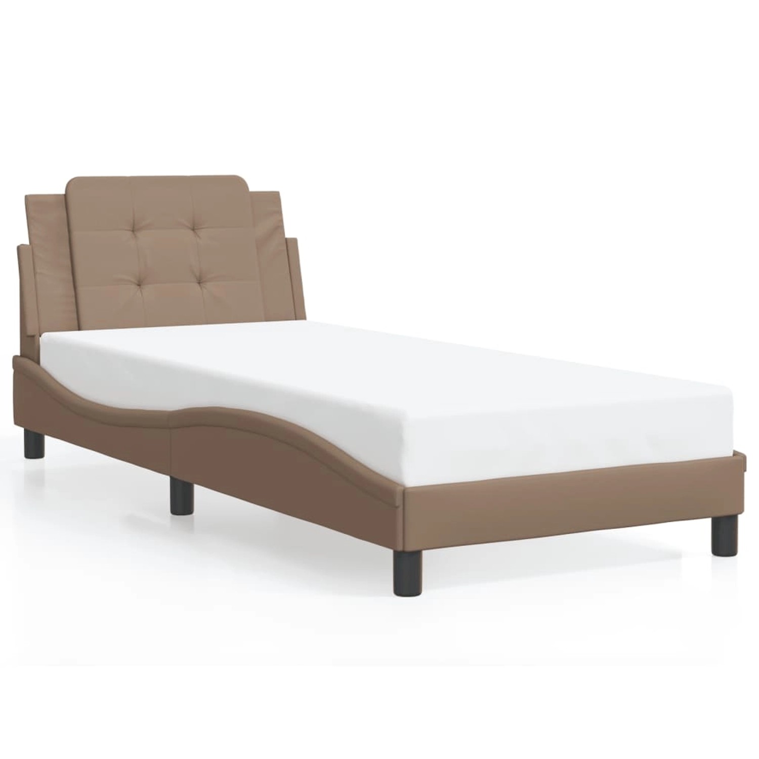 vidaXL Bettgestell ohne Matratze Zadar Cappuccino-Braun 90x200 cm Kunstlede günstig online kaufen
