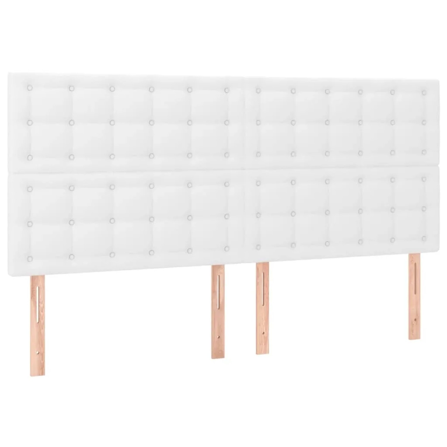 vidaXL LED Kopfteil Weiß 200x5x118/128 cm Kunstleder 3122533