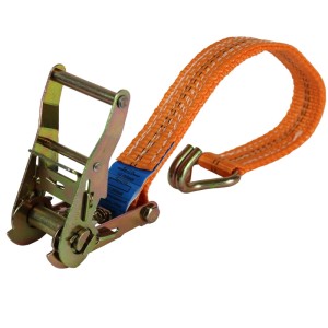 Oranger 2-teiliger Ratschen Spanngurt 6m mit Metallratsche und Doppelhaken zur Ladungssicherung, 2000kg TÜV GS.