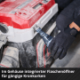 Einhell Akku-Kühlbox TE-COL 18/27 Li-Solo mit Flaschenöffner in Nutzung.