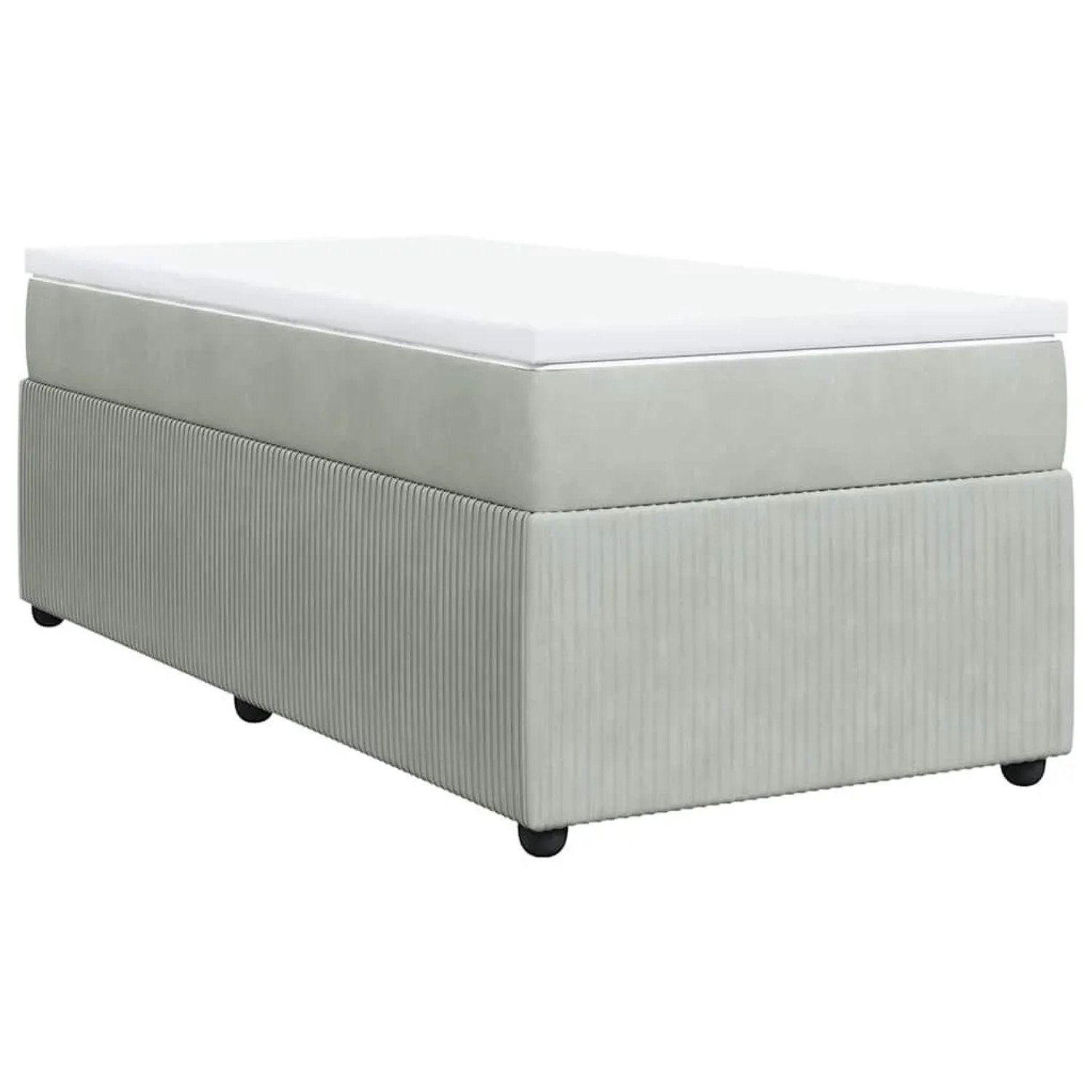 vidaXL Boxspringbett mit Matratze Hellgrau 90x200 cm Samt 3285614 günstig online kaufen
