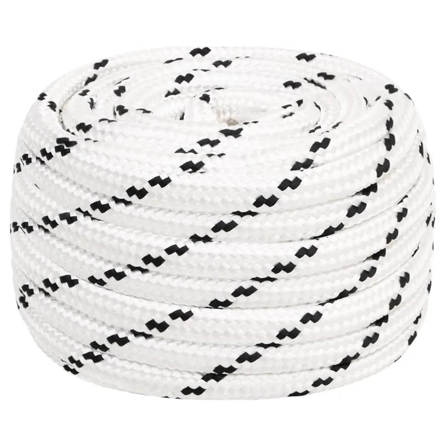 vidaXL Bootsseil Geflochten Weiß 16 mmx25 m Polyester 152783