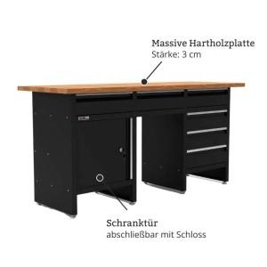 Galaflor Werkbank mit Arbeitsplatte 6 Schubladen und einer Tür