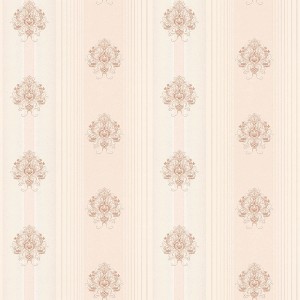 Tadessi Vliestapete Nino M1 No 2341 mit Streifen, Ornamenten im Barock Stil in Creme.