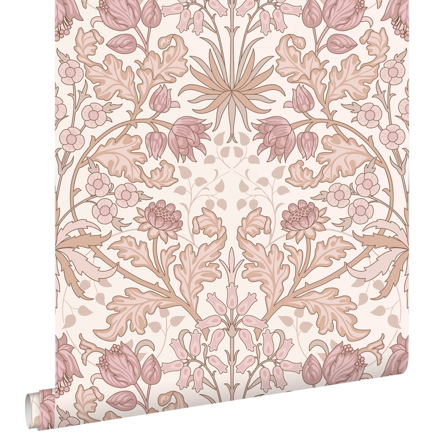 ESTAhome Tapete Blumenmuster im Jugendstil Altrosa und Beige 50 x 900 cm günstig online kaufen
