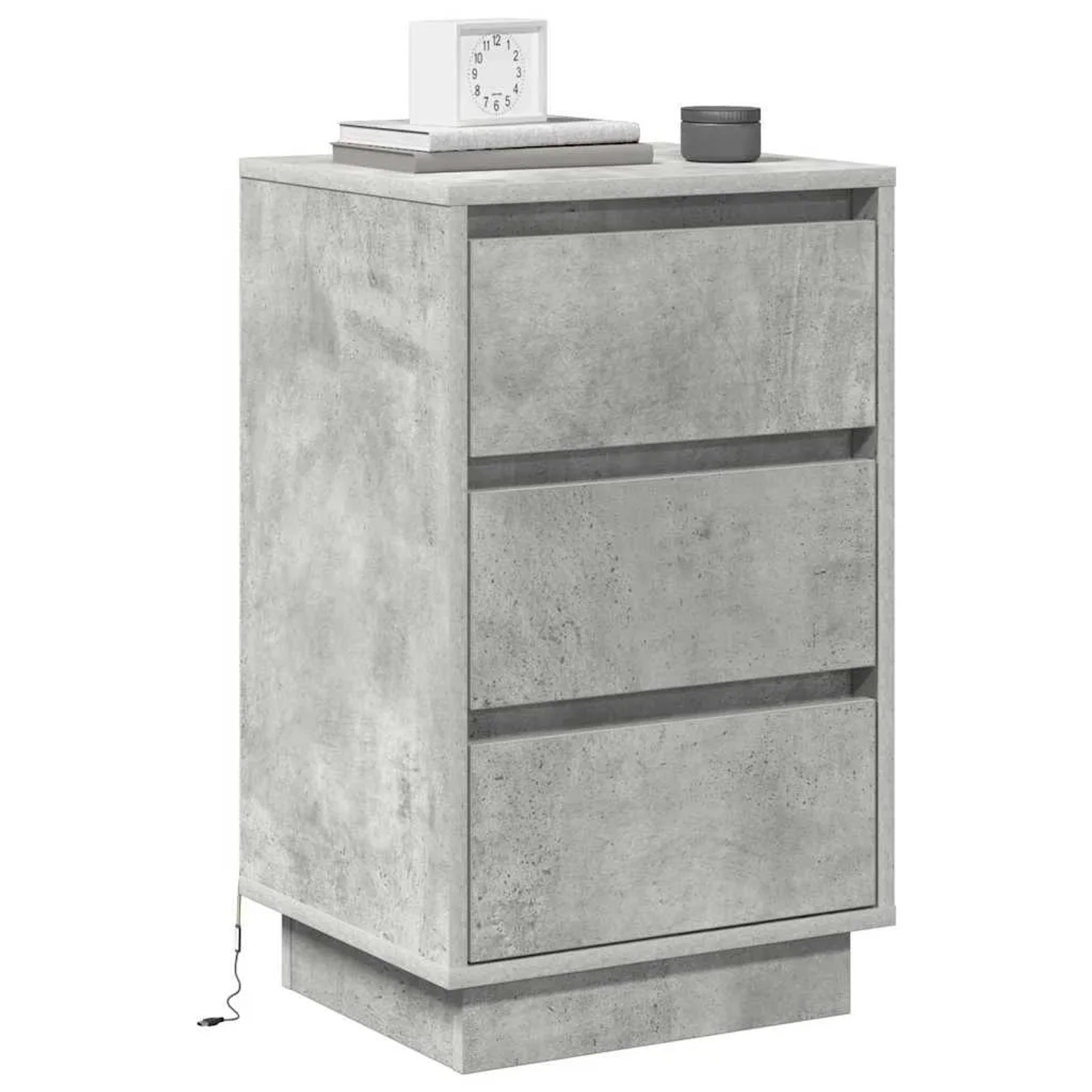 vidaXL Nachttisch mit Beton Grau 39 x 34,5 x 65 cm Holzwerkstoff 869629_3