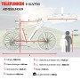 Abmessungen Telefunken SUV700 E-Bike: Länge 196cm, Oberrohr 64,5cm, Rahmenhöhe 48cm, Radstand 120cm, Sitzhöhe 94,5-105,5cm, Breite 72cm.