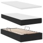 vidaXL Bett mit LED-Licht, schwarz, 180x200 cm, Samt. Bettgestell mit Lattenrost und Matratze.