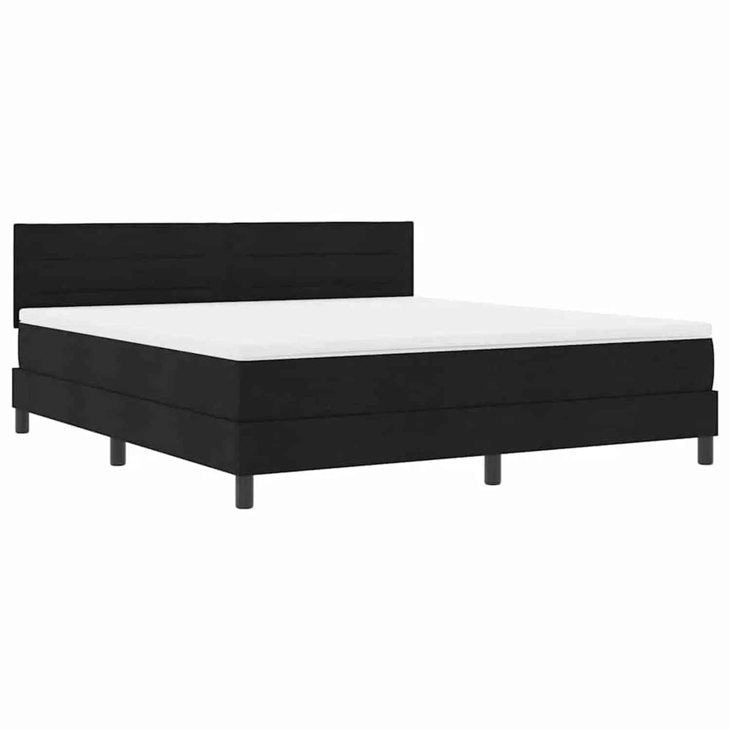 vidaXL Boxspringbett mit Matratze Schwarz 180 x 200 cm Stoff 3342151 günstig online kaufen