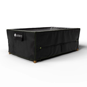 Schwarze Juskys Schutzhülle CoverSafe Pro für Gartenmöbel, 220x140x75 cm.