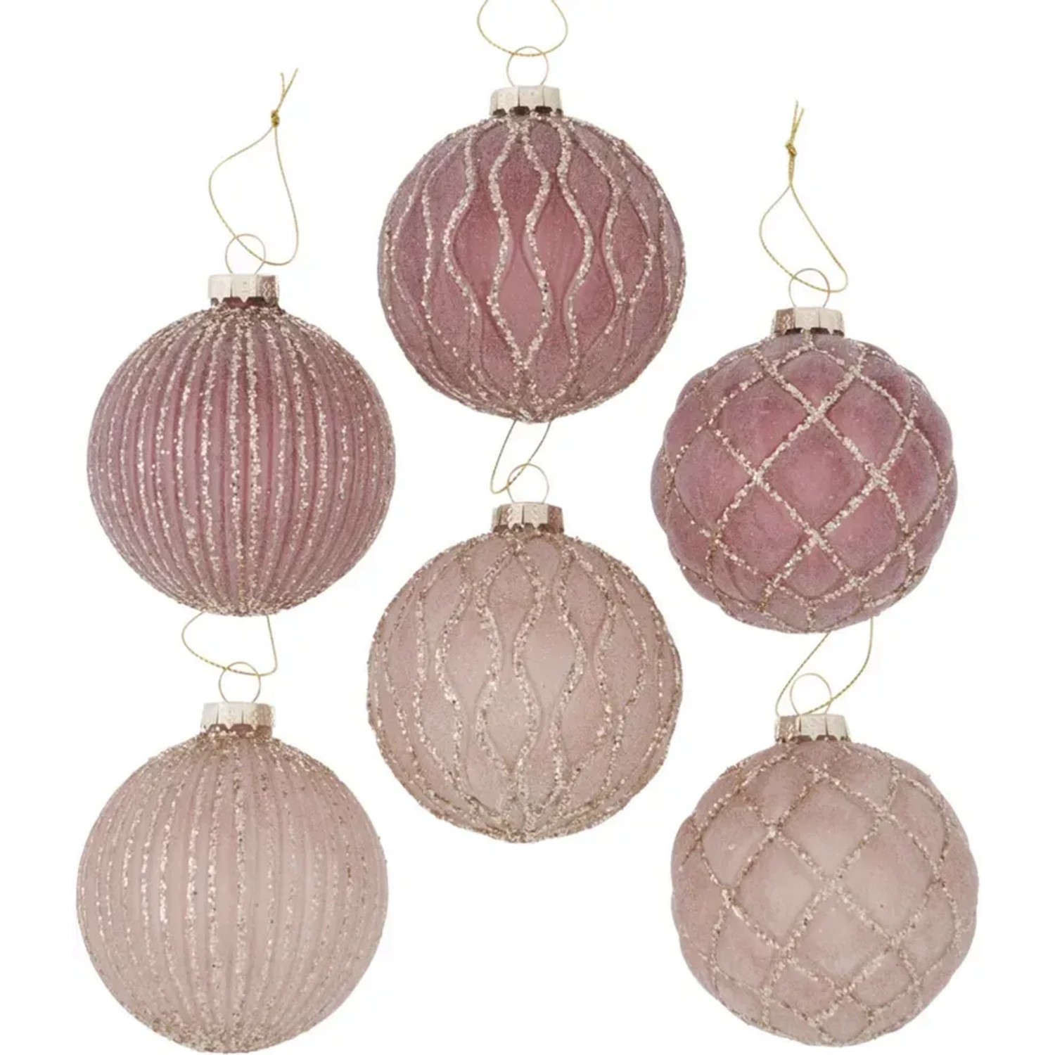 Boltze Home Weihnachtskugel Taina 6-fach sortiert
