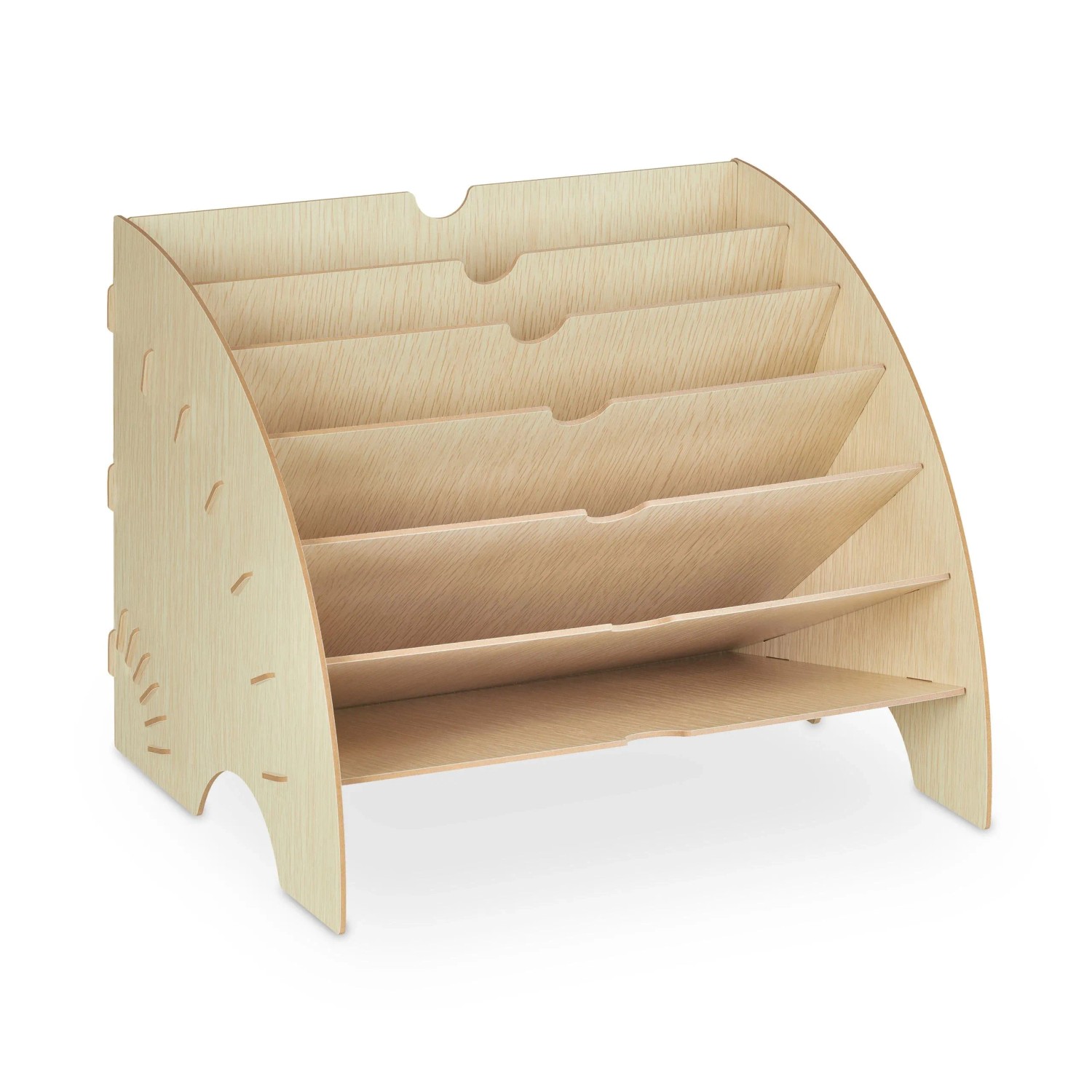 Relaxdays Dokumentenablage MDF Hellbraun 6 Fächer 27 cm x 34 cm x 27 cm 1,6 kg