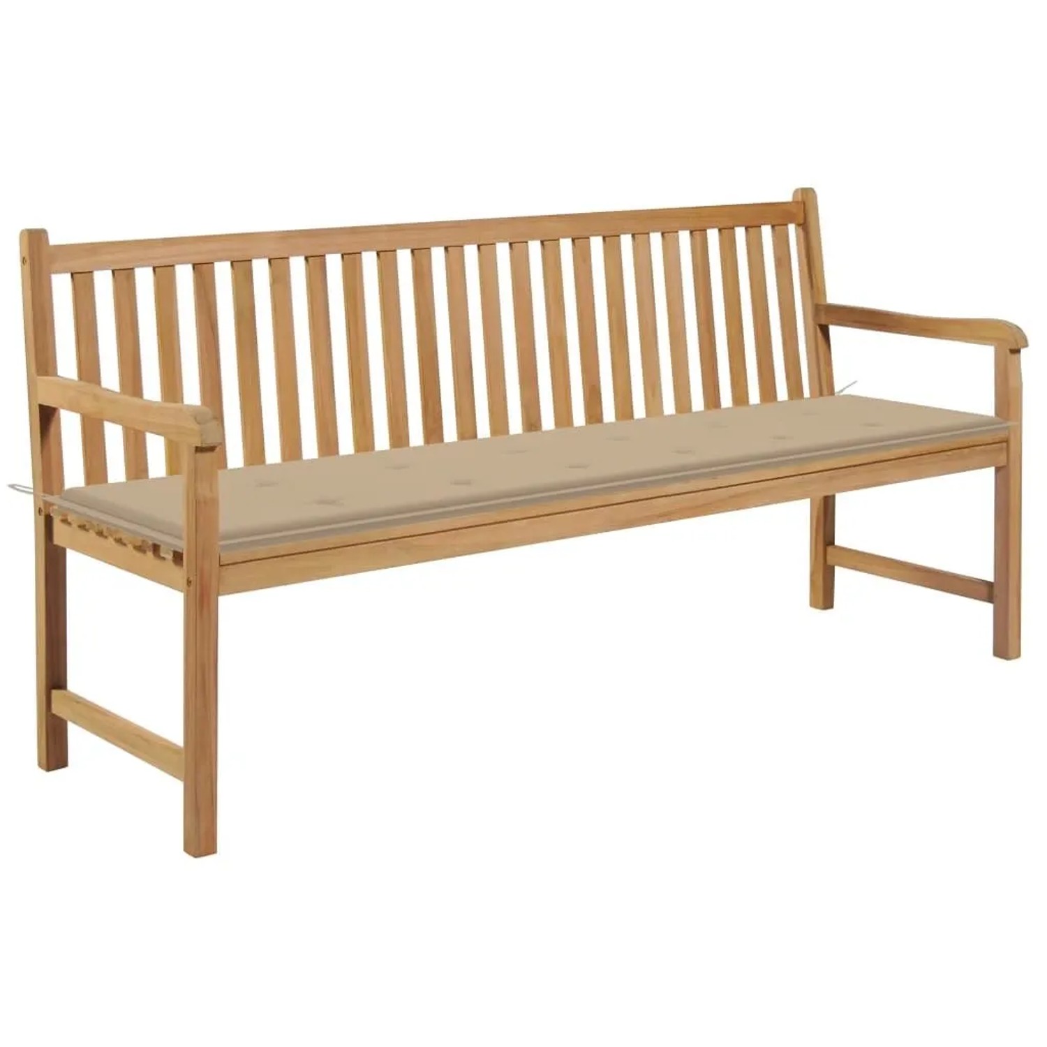 vidaXL Gartenbank mit Beige Auflage 175 cm Massivholz Teak 3062787 günstig online kaufen
